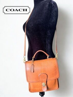 Vtg COACH British Tan Leather Station Bag 5130 | USA Made | Restore Patina 🔥